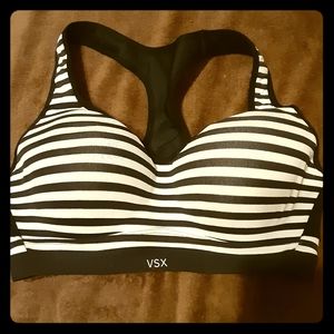 Victoria secret white and dark blue sports bra